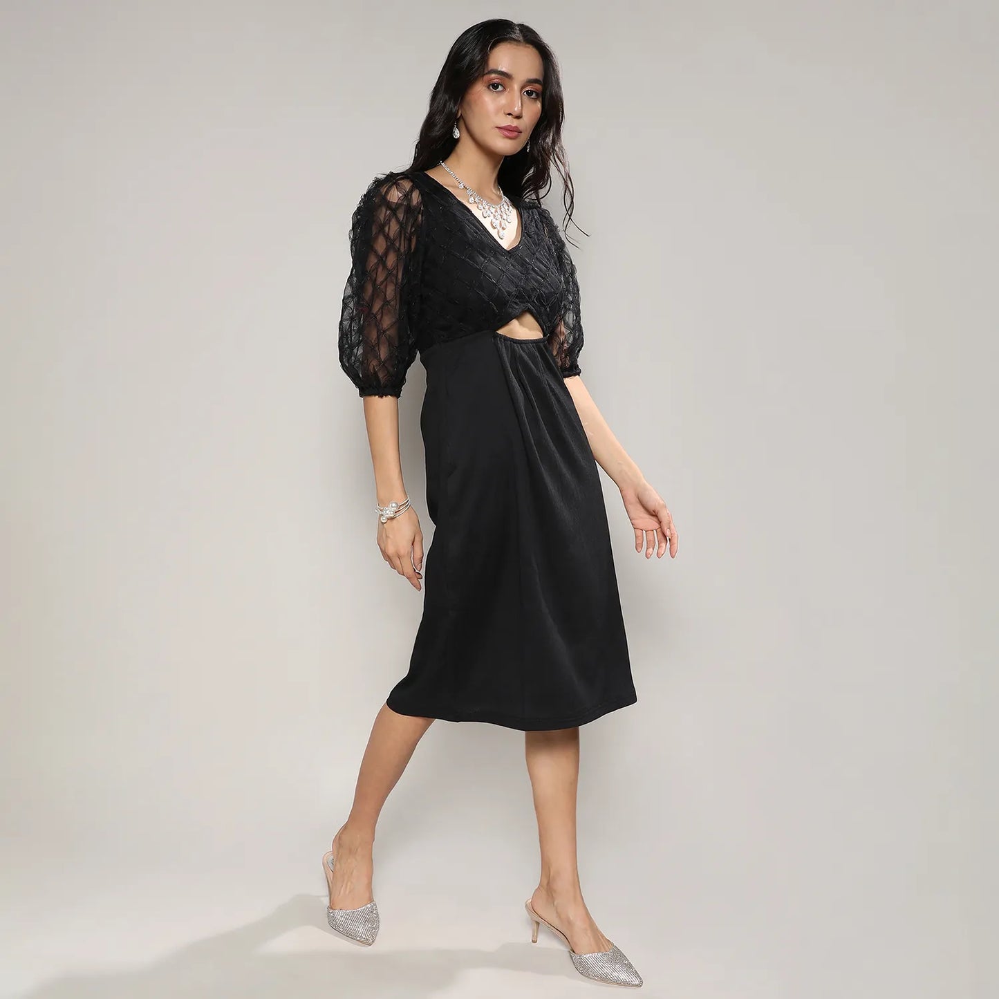 Sheer Cut-Out Dress