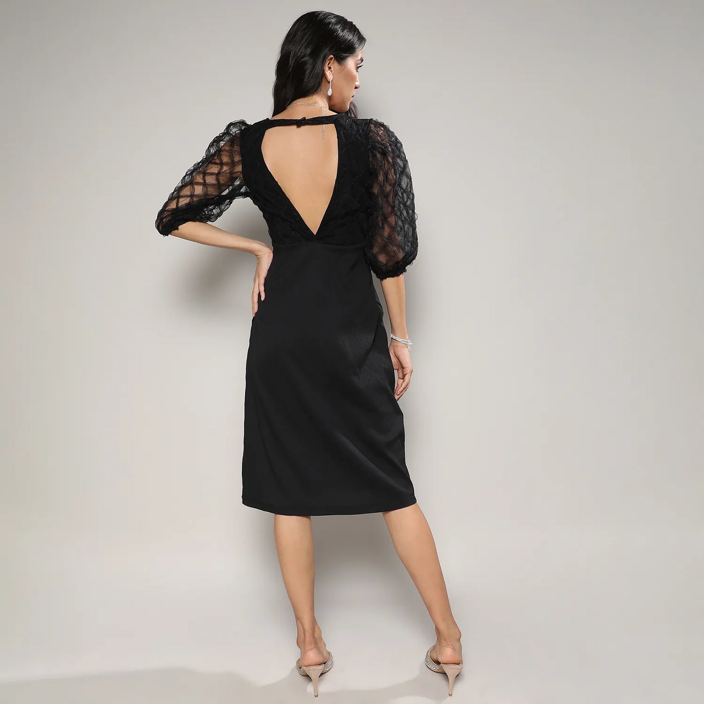 Sheer Cut-Out Dress