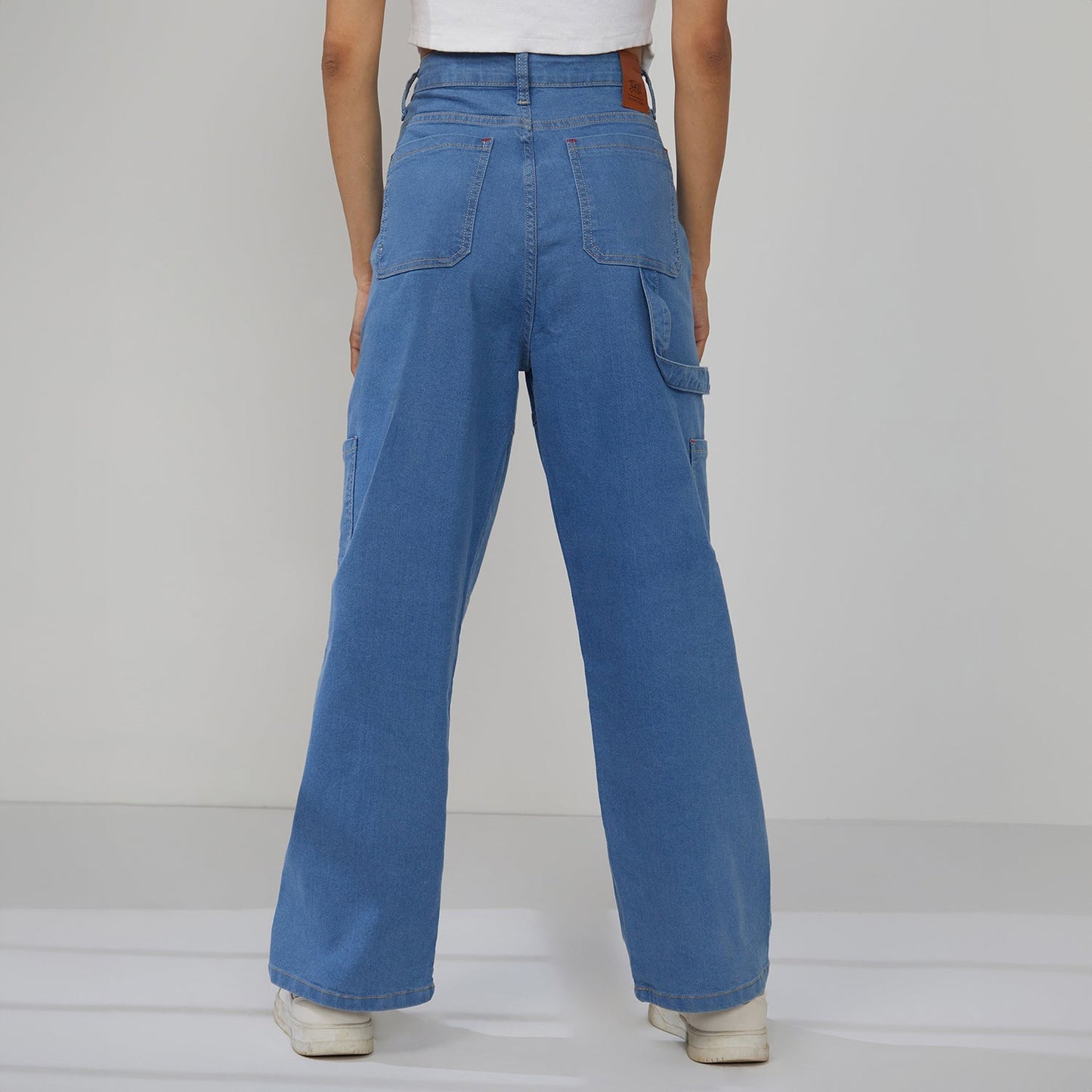 Straight Fit Cargo Denim Jeans