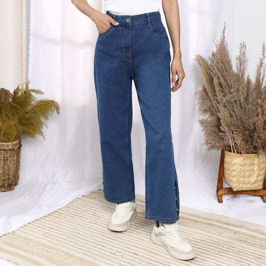 Mid-Rise Straight Denim Jeans