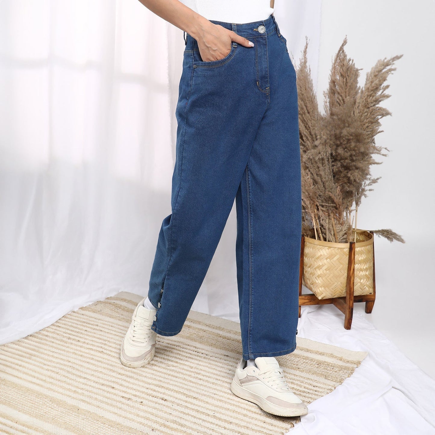 Mid-Rise Straight Denim Jeans