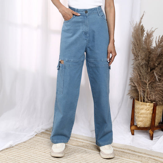 Mid-Rise Cutout Denim Jeans