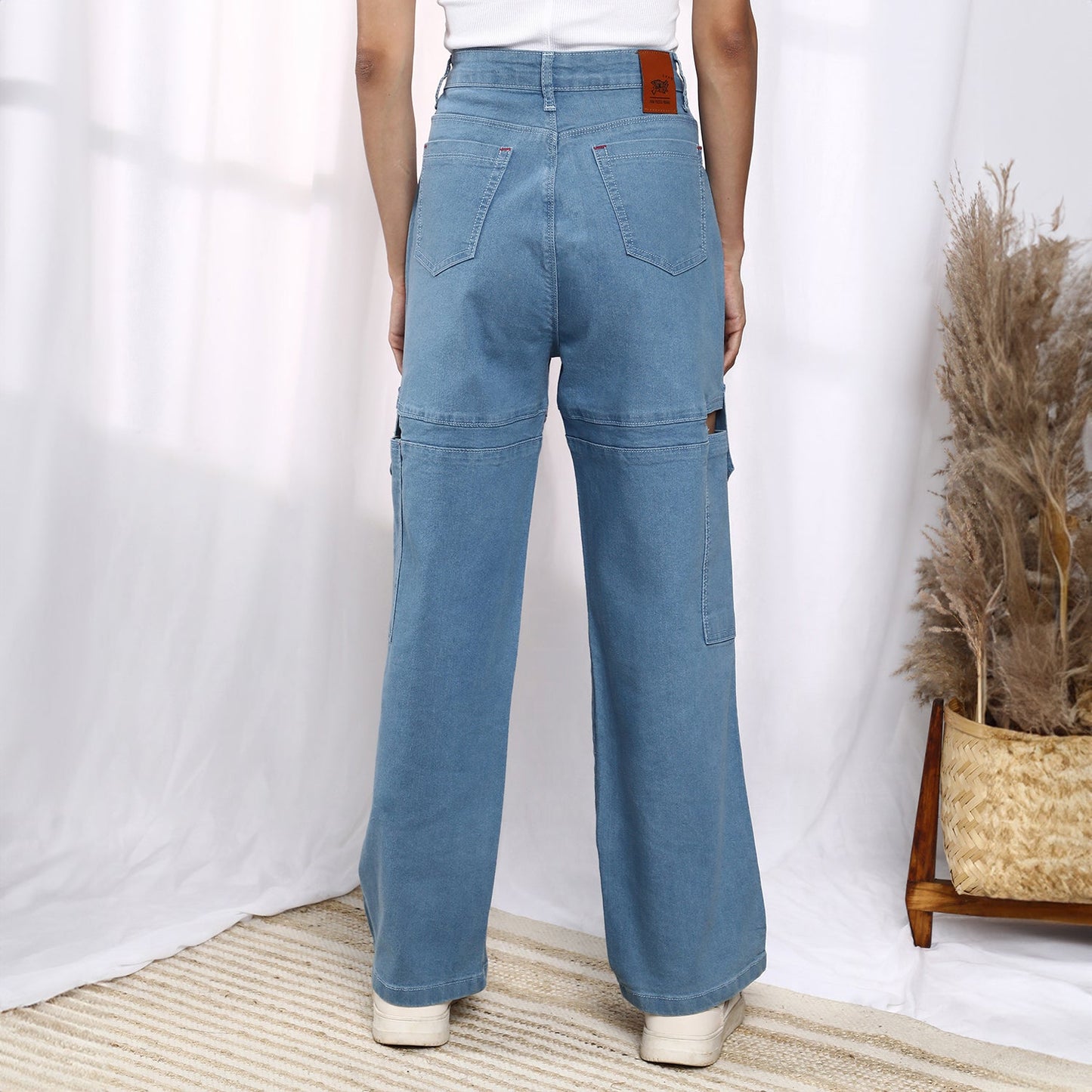 Mid-Rise Cutout Denim Jeans