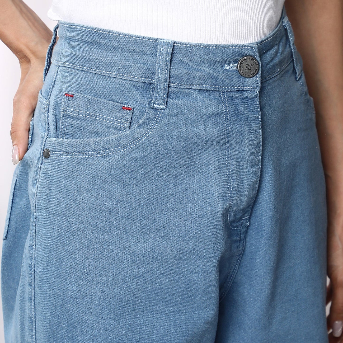 Mid-Rise Cutout Denim Jeans