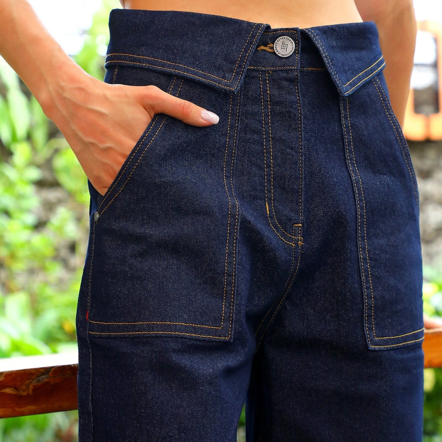 Collared Denim Jeans