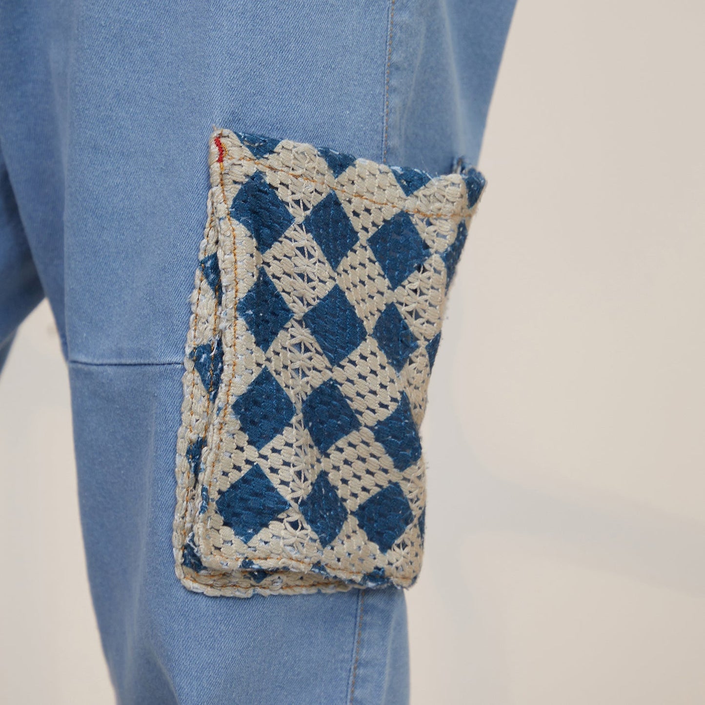 Contrast Patch Denim Jeans