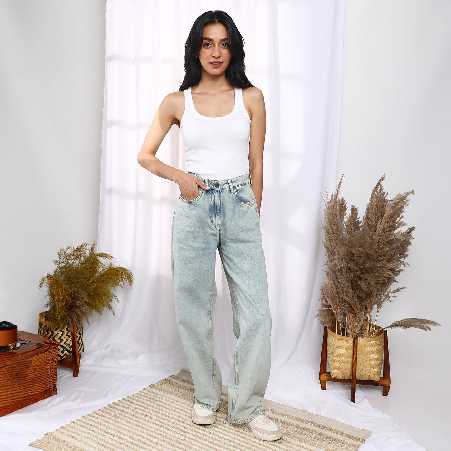 Ombre-Wash Denim Jeans