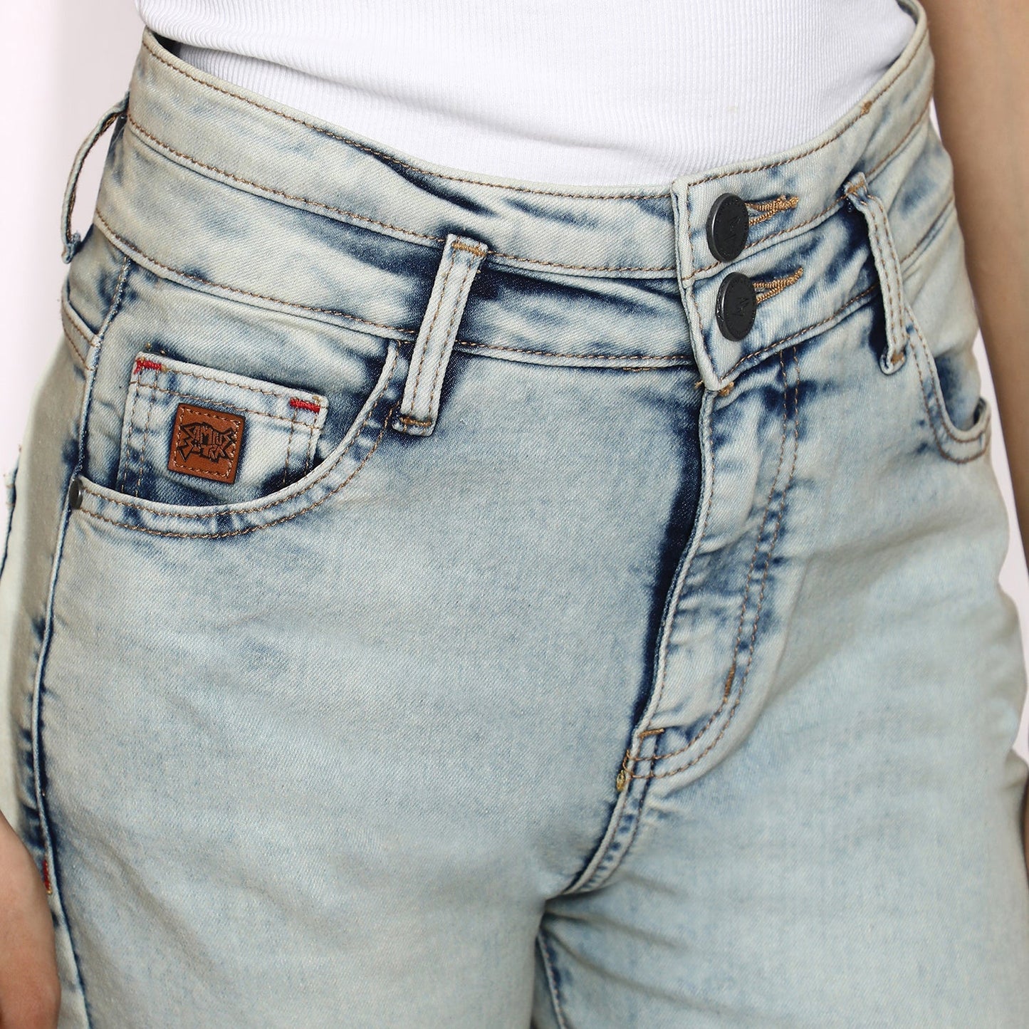 Fringed Flared Denim Jeans