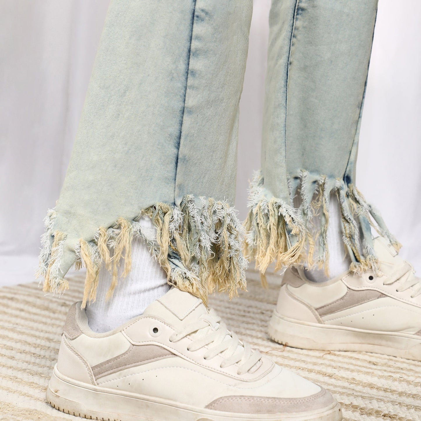 Fringed Flared Denim Jeans