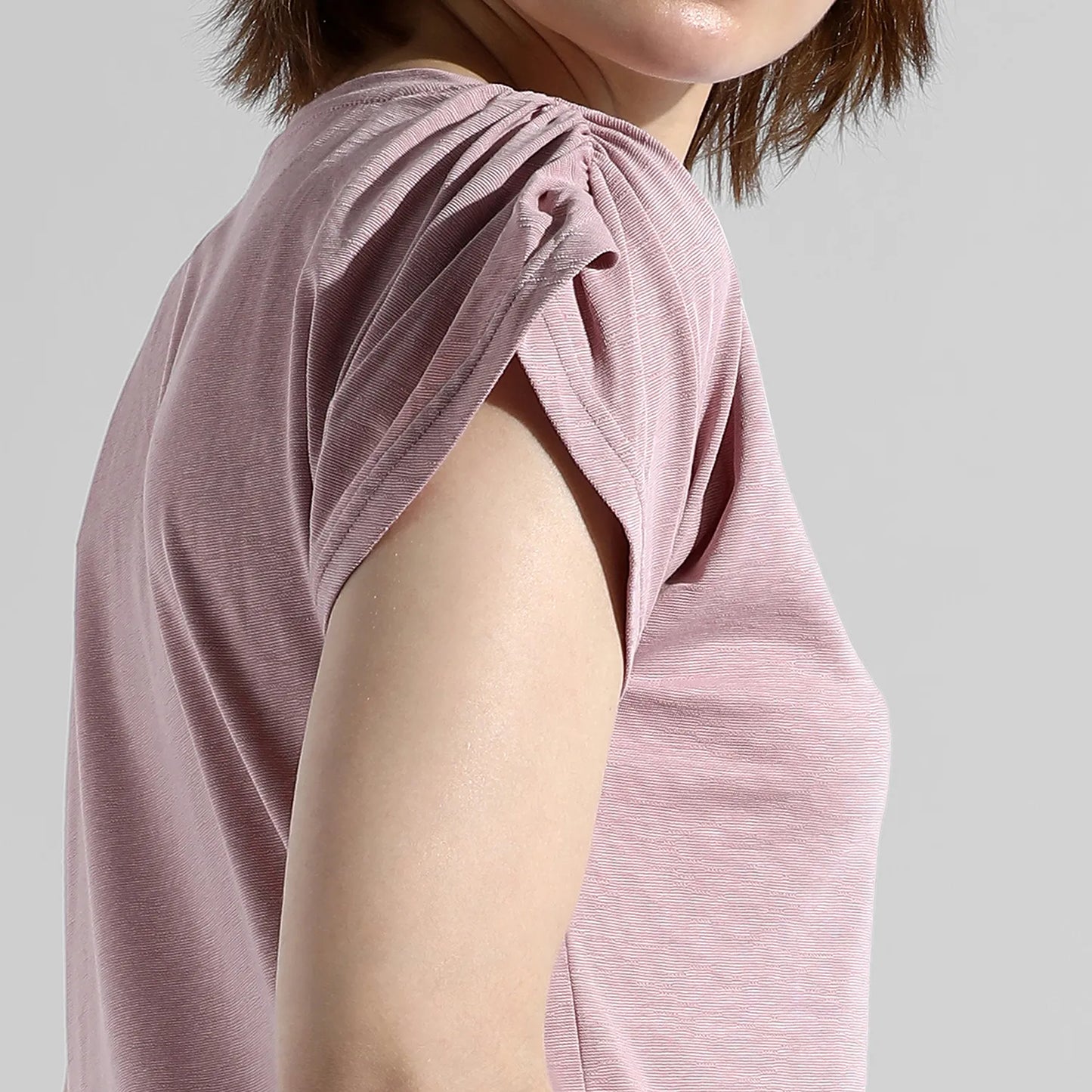 Ruche-Sleeved Top