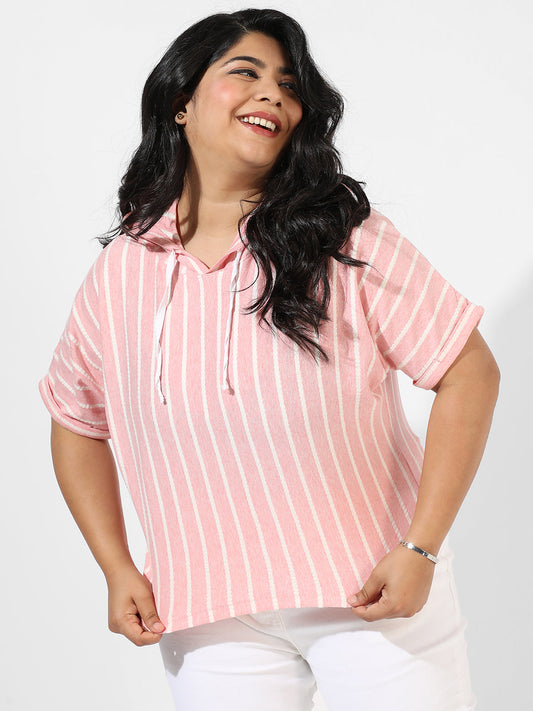 Pink Pinstripe Top