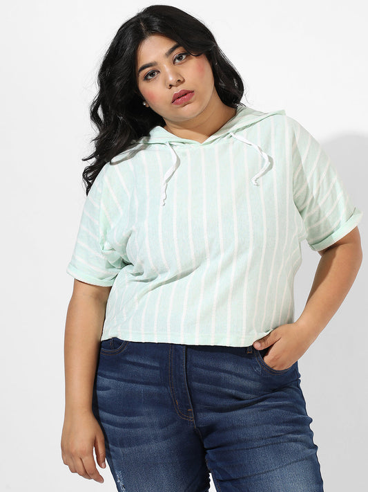 Mint Green Pinstripe Top