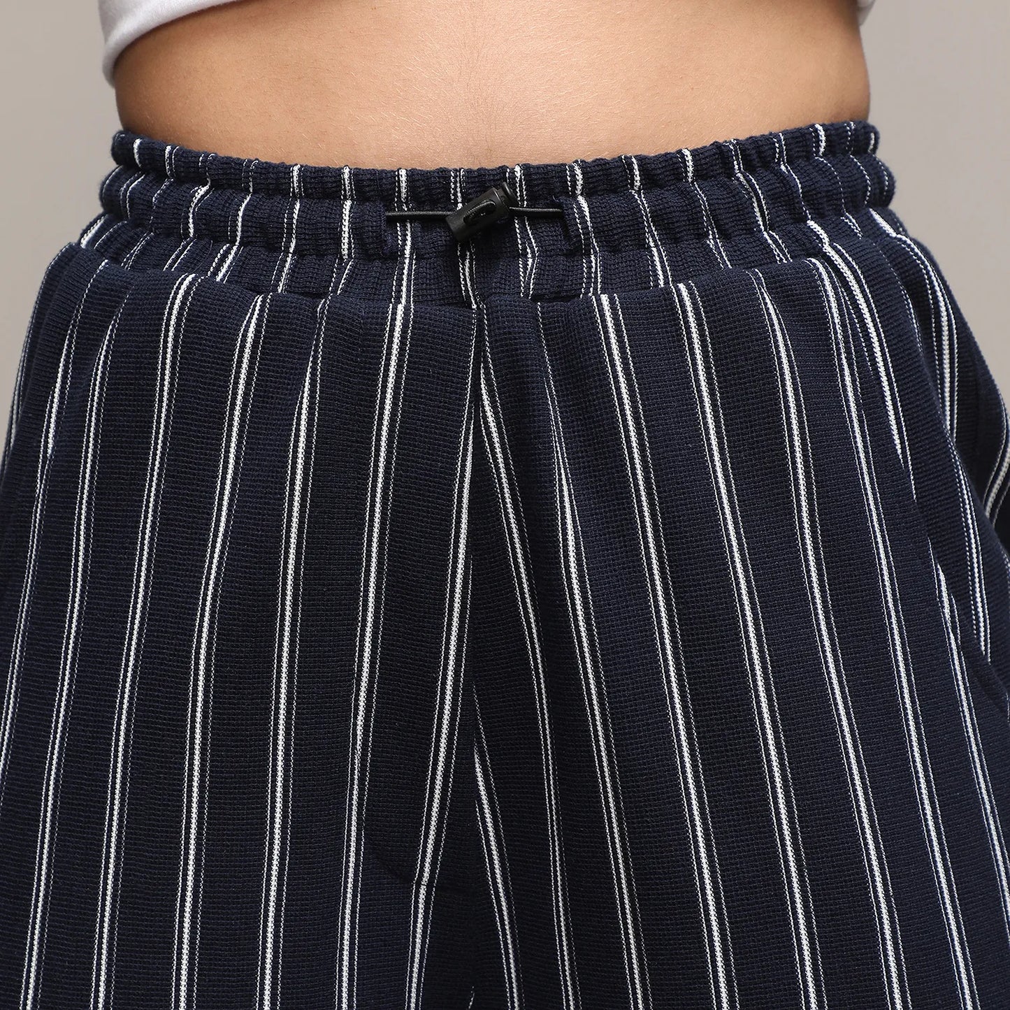 Striped Cargo Parachute Trousers
