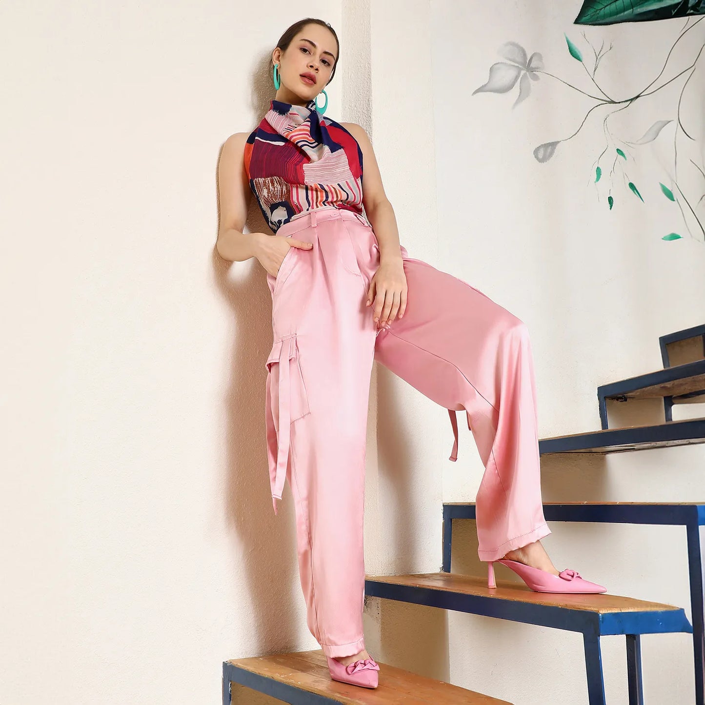 Boxy Satin Cargo Pants