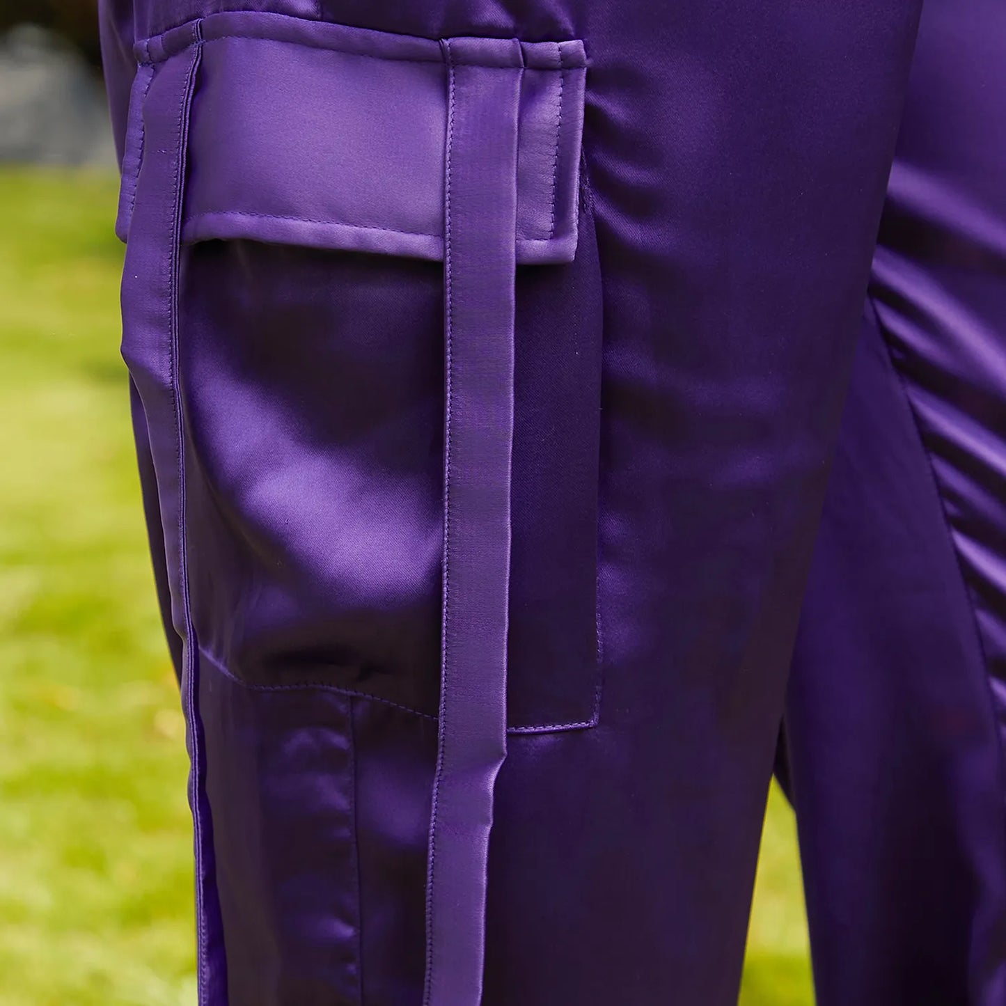 Boxy Satin Cargo Pants