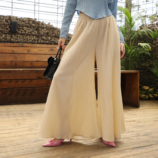 Striped Piping Flared Trousers