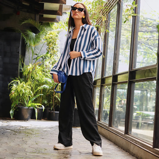 Candy Striped Boyfriend Shirt