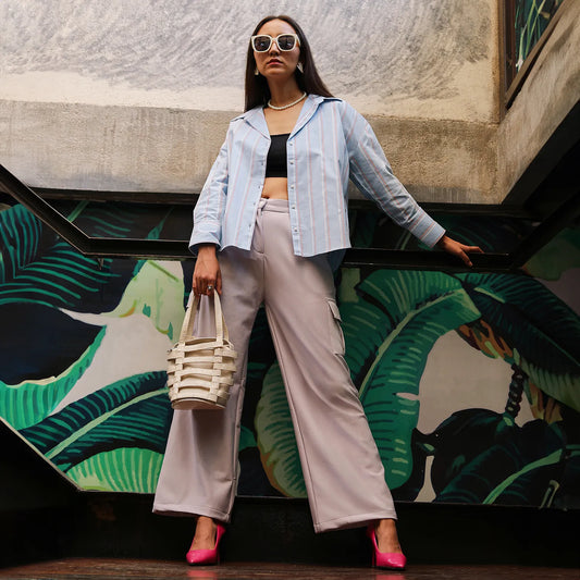 Contrast Striped Boxy Shirt