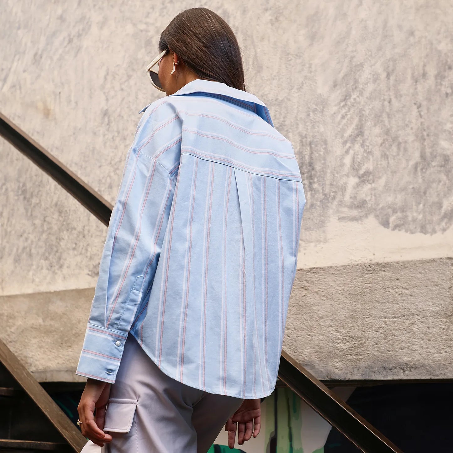 Contrast Striped Boxy Shirt