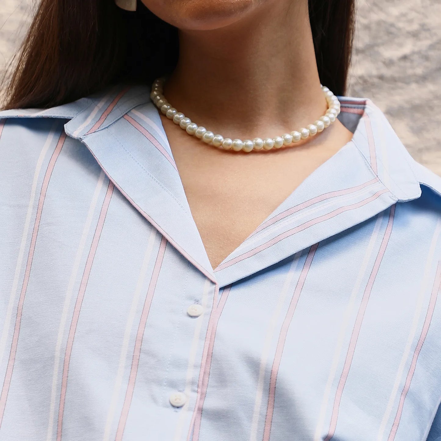 Contrast Striped Boxy Shirt
