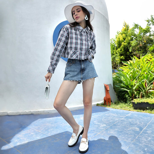 Tartan Plaid Crop Shirt