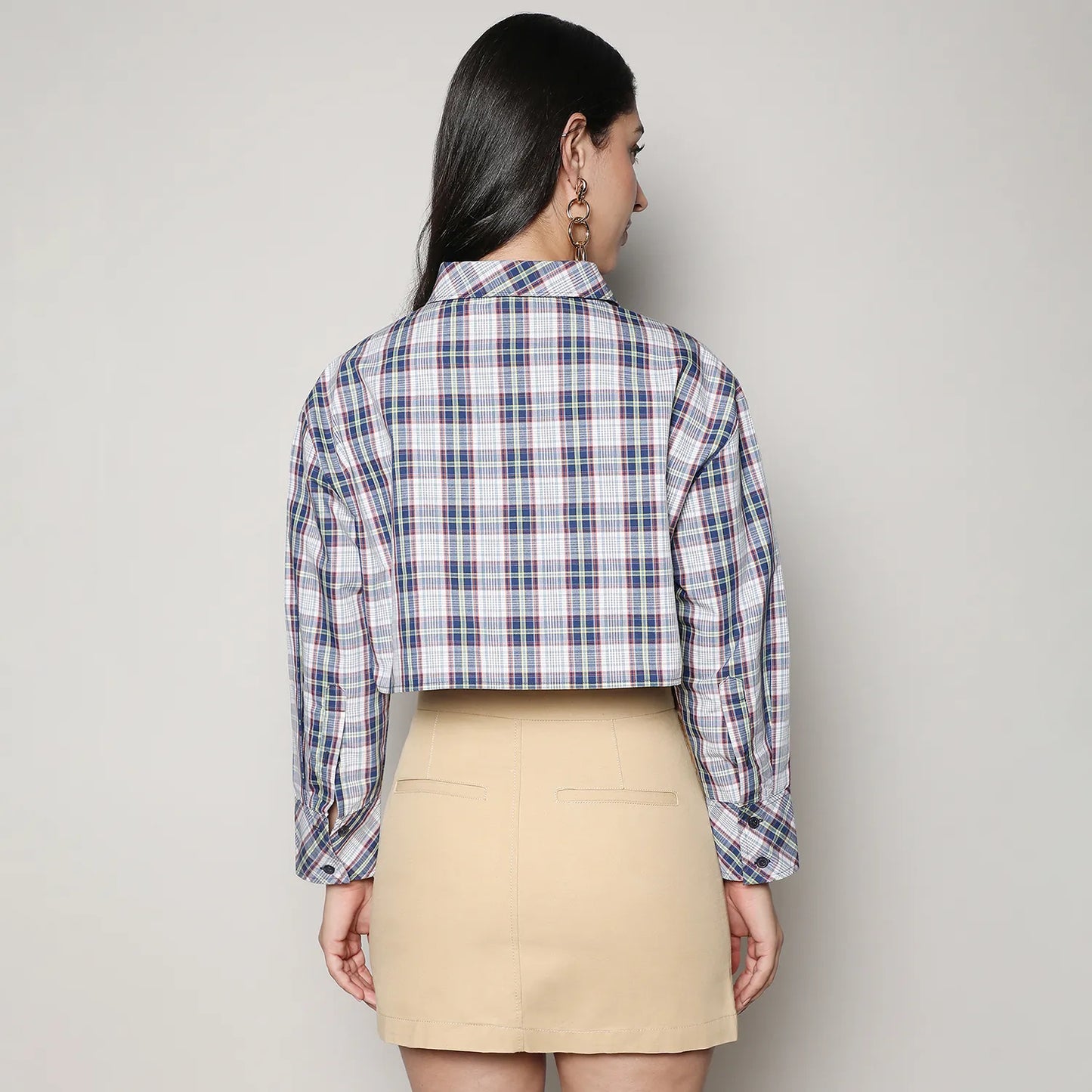 Tartan Plaid Crop Shirt