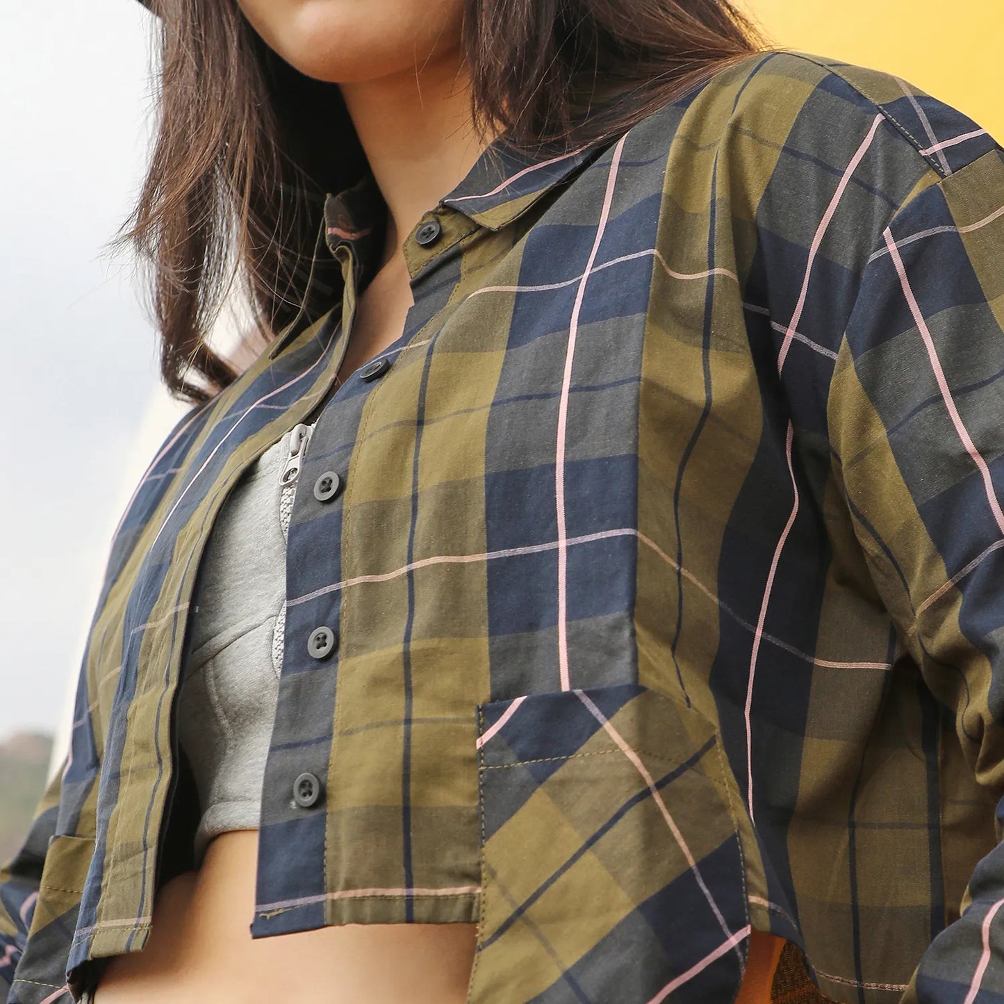 Tartan Plaid Crop Shirt