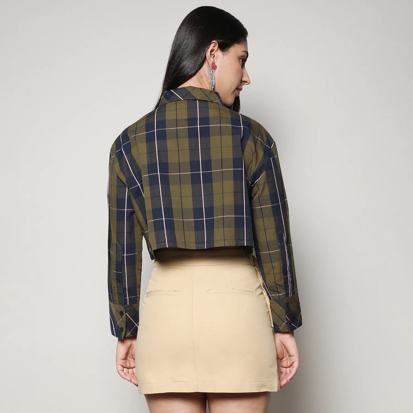 Tartan Plaid Crop Shirt