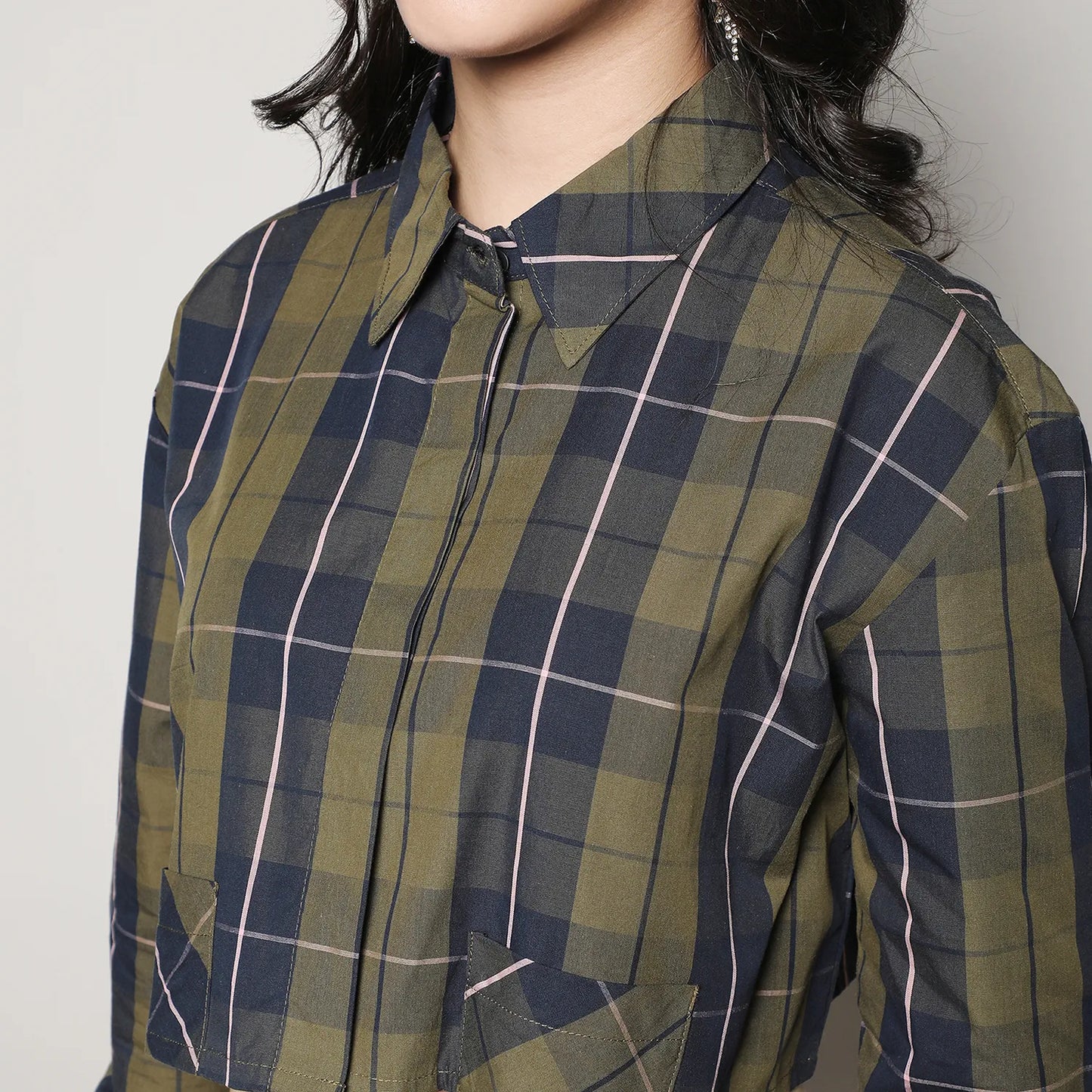 Tartan Plaid Crop Shirt
