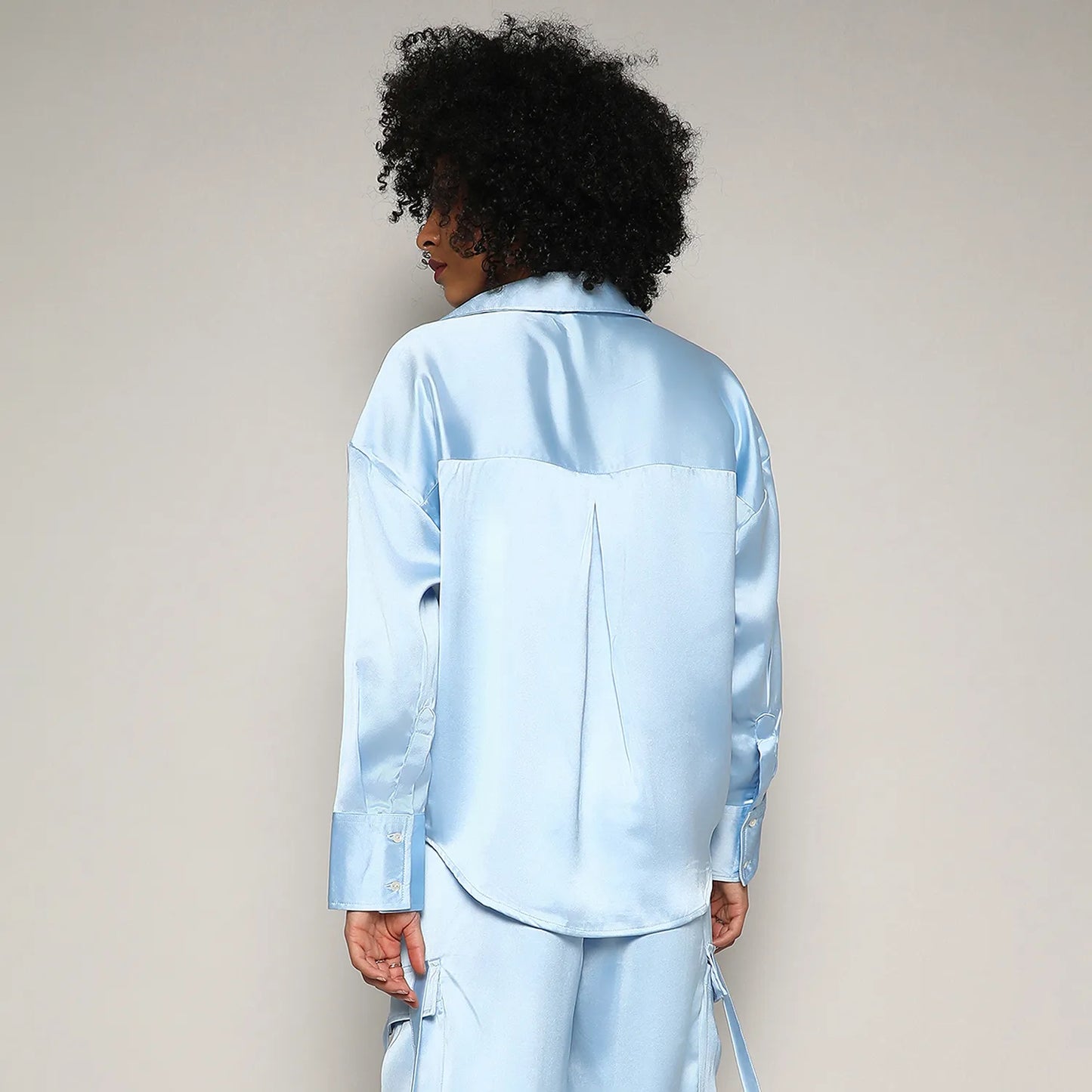 Women's Boxy Satin Shirt