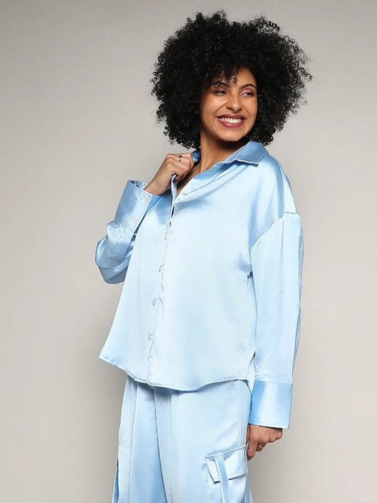 Boxy Satin Shirt