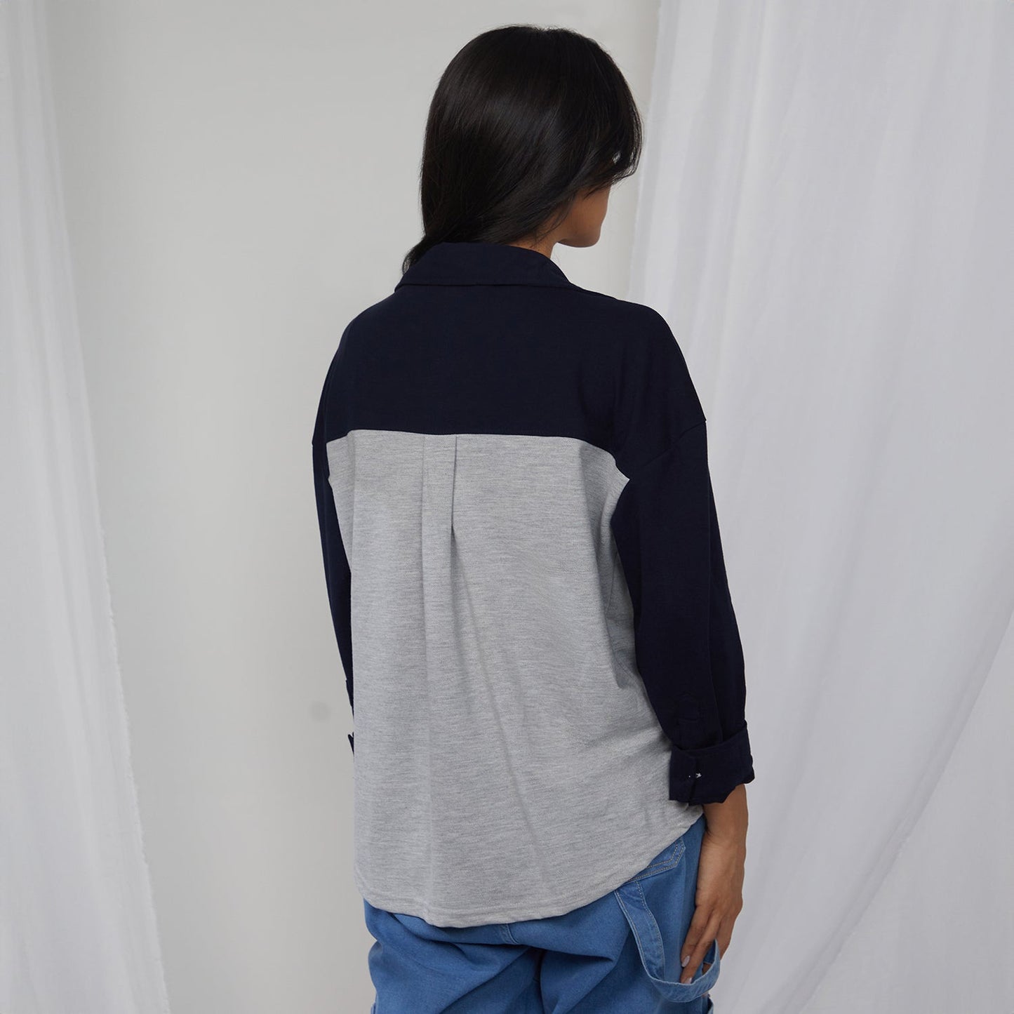 Boxy Contrast Panel Shirt