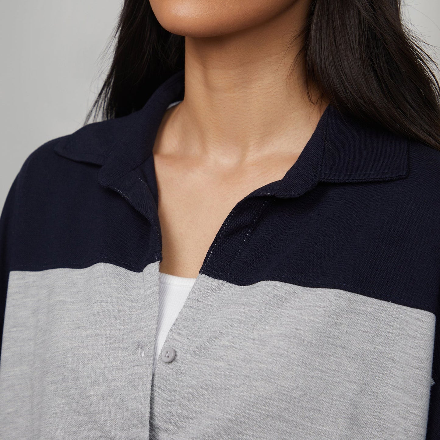 Boxy Contrast Panel Shirt