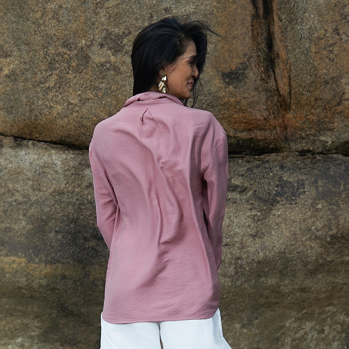 Solid Wrinkled Shirt