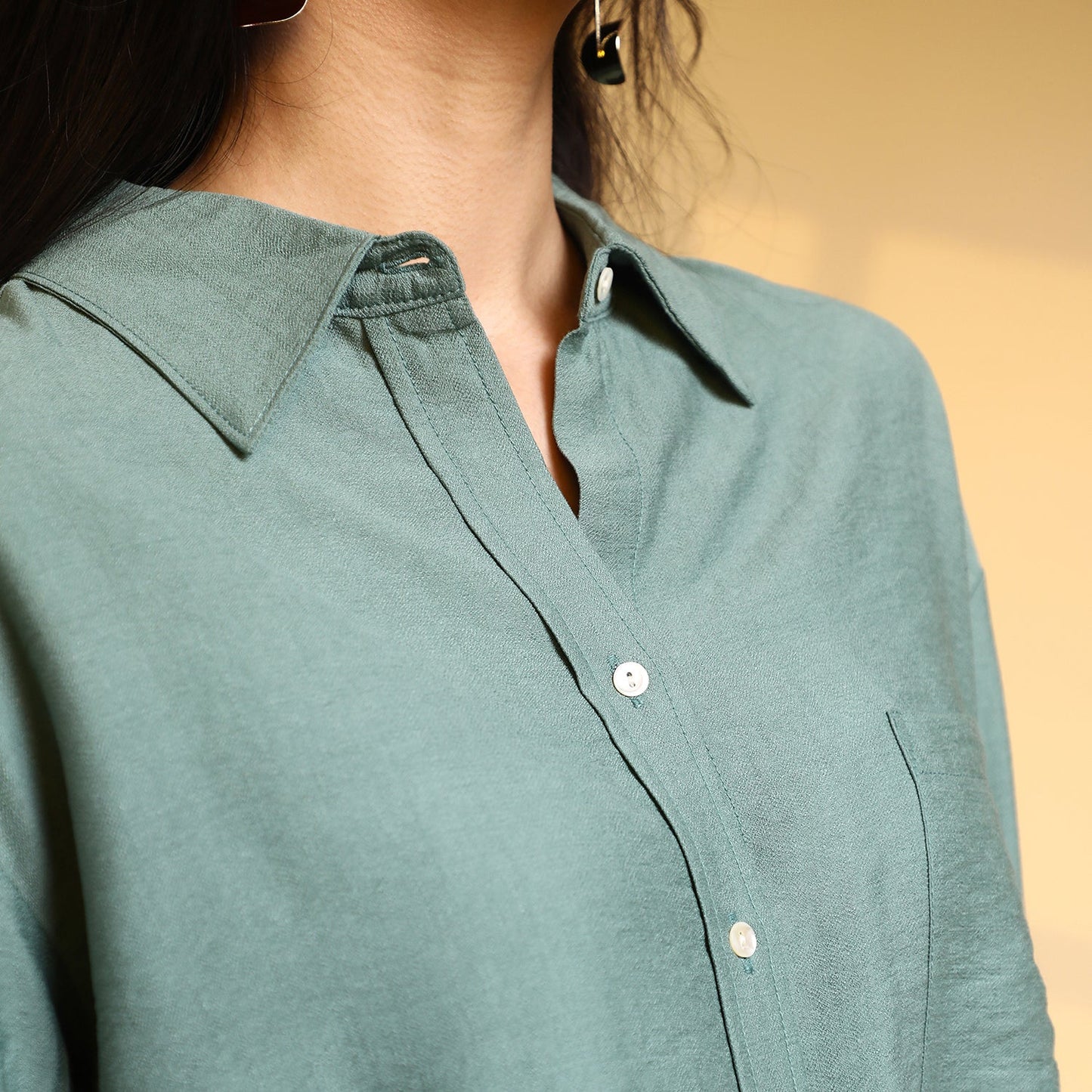 Solid Wrinkled Shirt