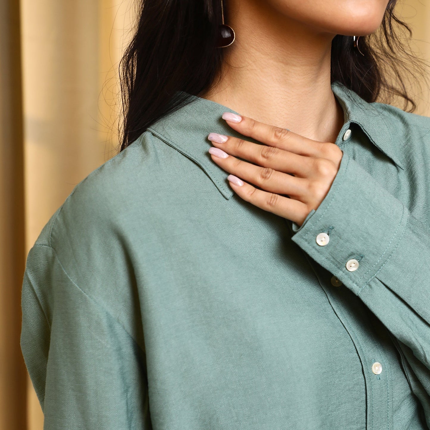 Solid Wrinkled Shirt