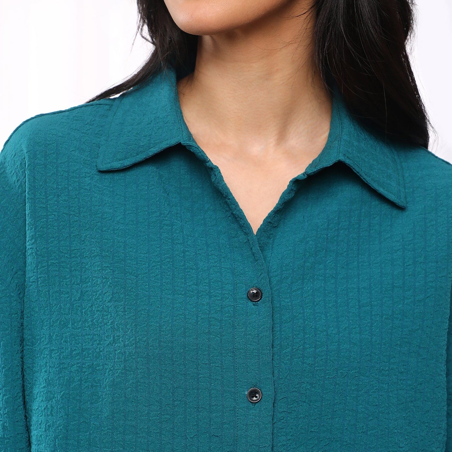 Seersucker Boxy Shirt