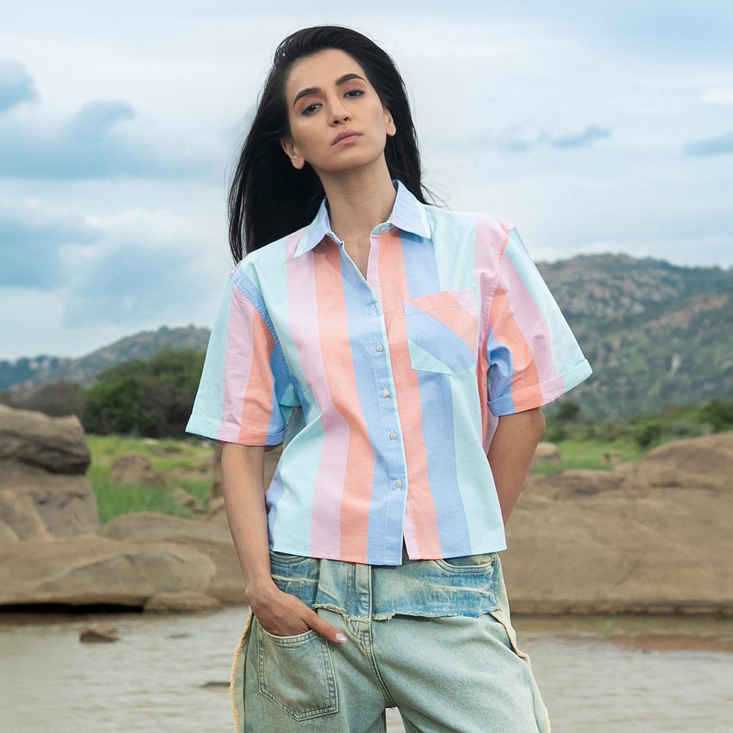 Striped Boxy Shirt