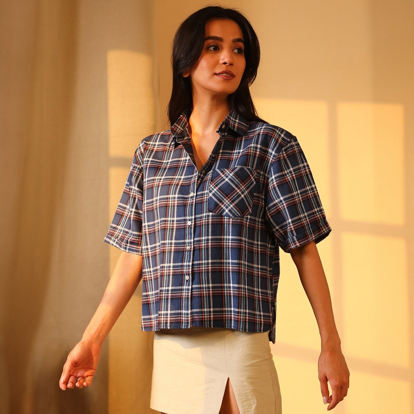 Tartan Plaid Boxy Shirt