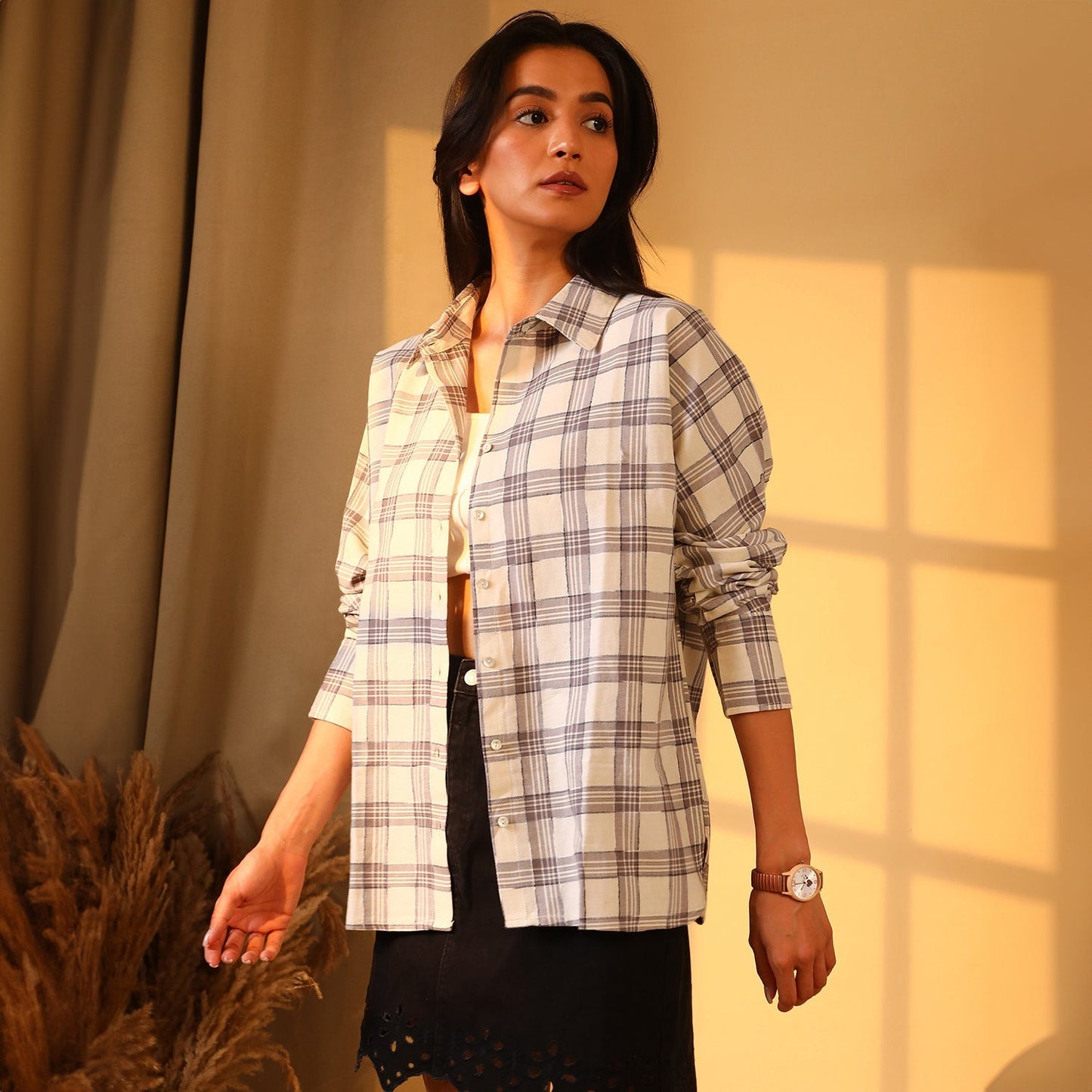Tartan Plaid Boxy Shirt