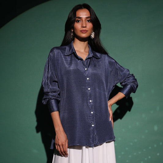 Textured-Pleat Shirt