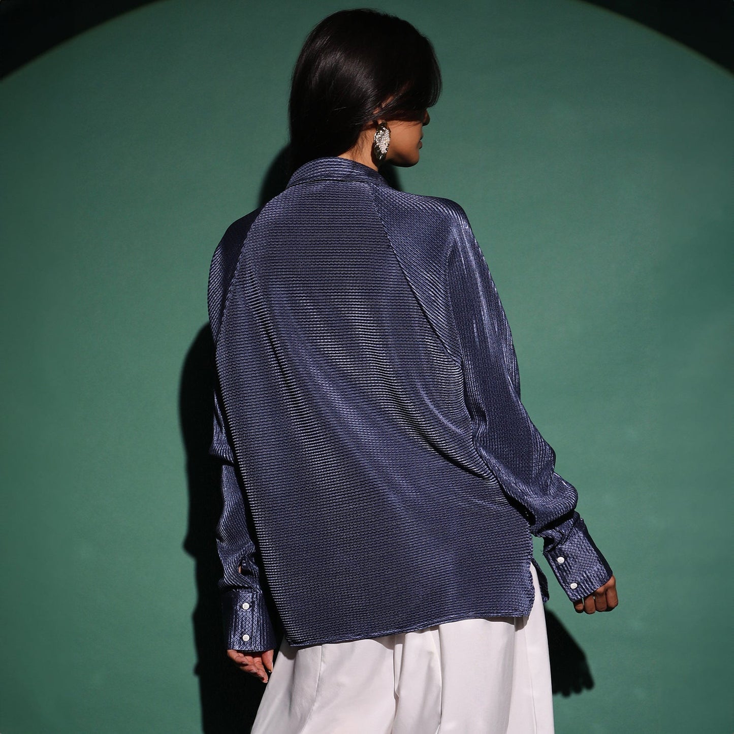 Textured-Pleat Shirt