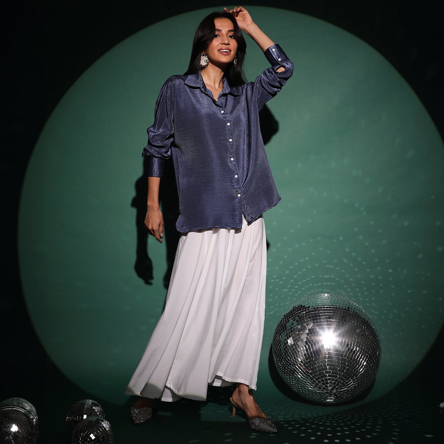 Textured-Pleat Shirt