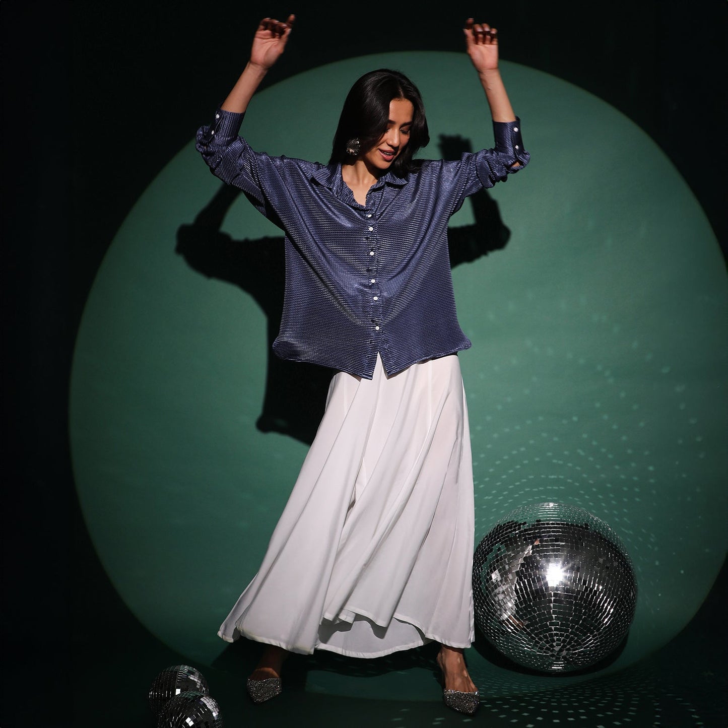Textured-Pleat Shirt