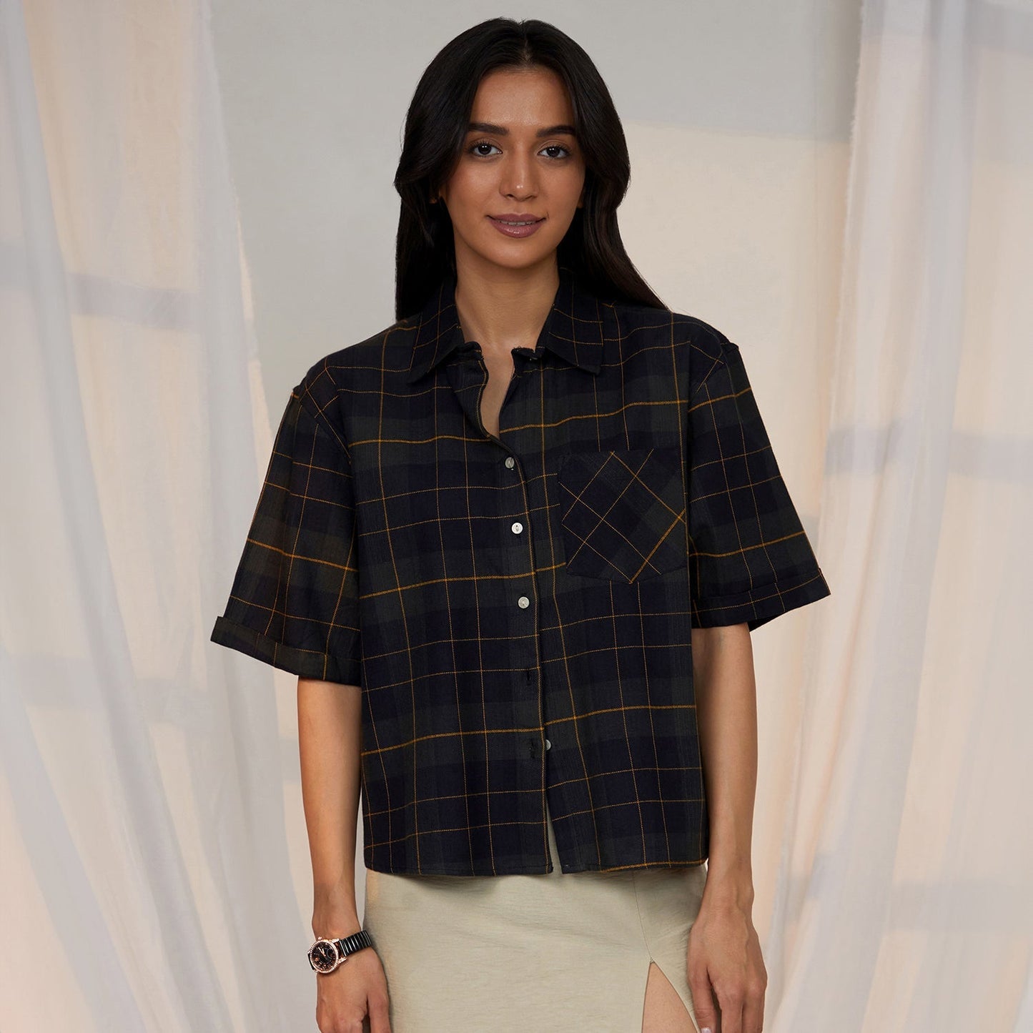 Tartan Plaid Boxy Shirt