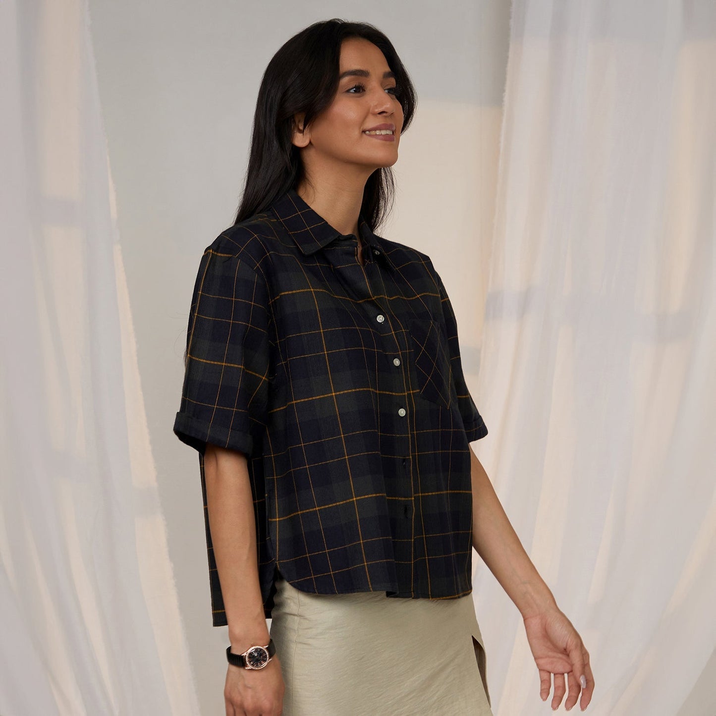 Tartan Plaid Boxy Shirt
