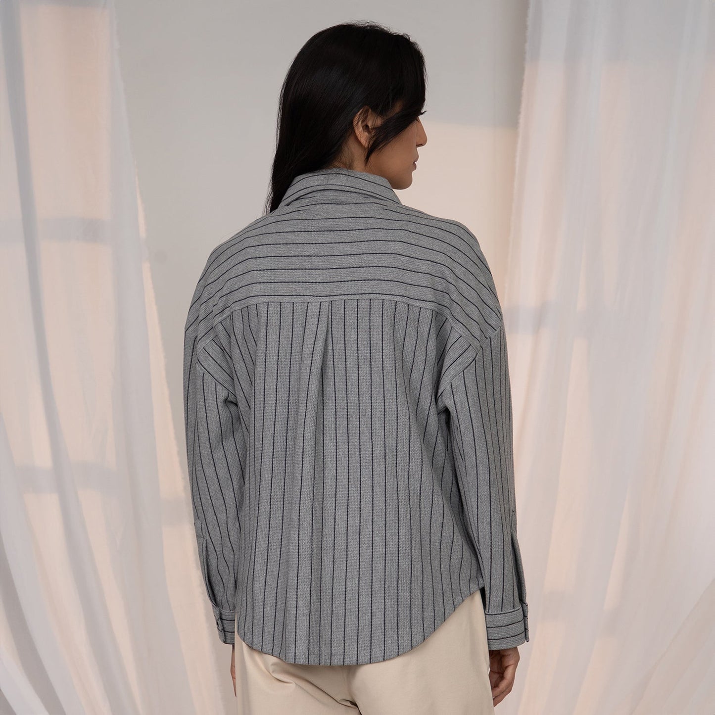 Oversized Pinstriped Shirt