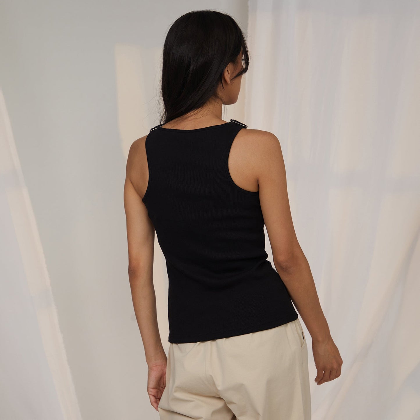Ribbed Dungree Top
