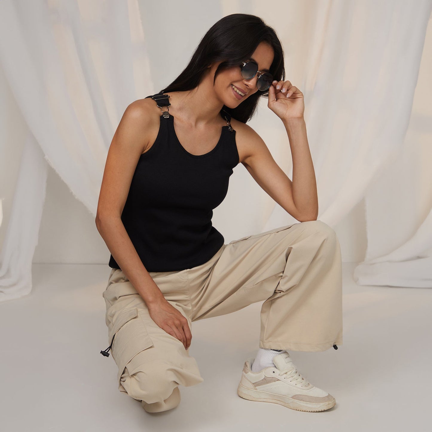 Ribbed Dungree Top