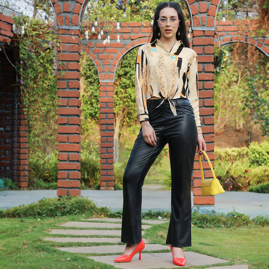 Abstract Tie-Up Shirt